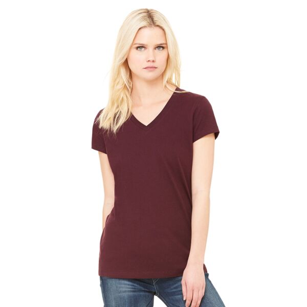 Ladies' Jersey Short-Sleeve V-Neck T-Shirt Thumbnail